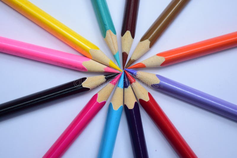 Beautiful Colour Pencils Arranged In Pattern Looking Very Attractive