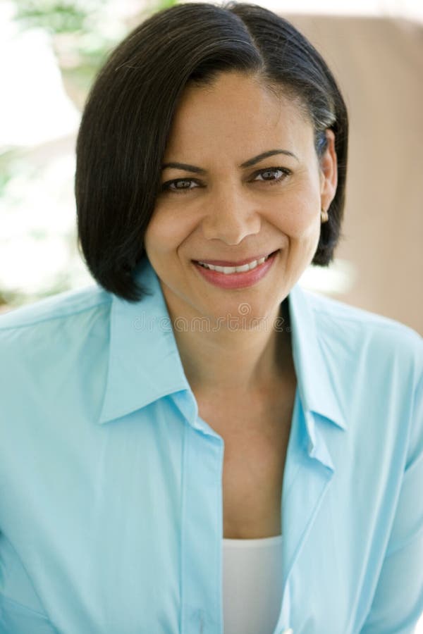 Beautiful Confident African American Woman Smiling Stock Image Image Of Businesswoman