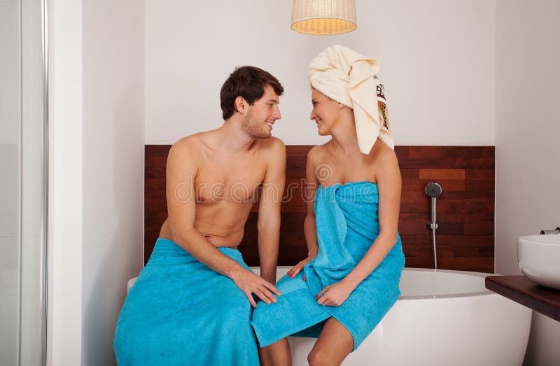 Naked Couple Bath