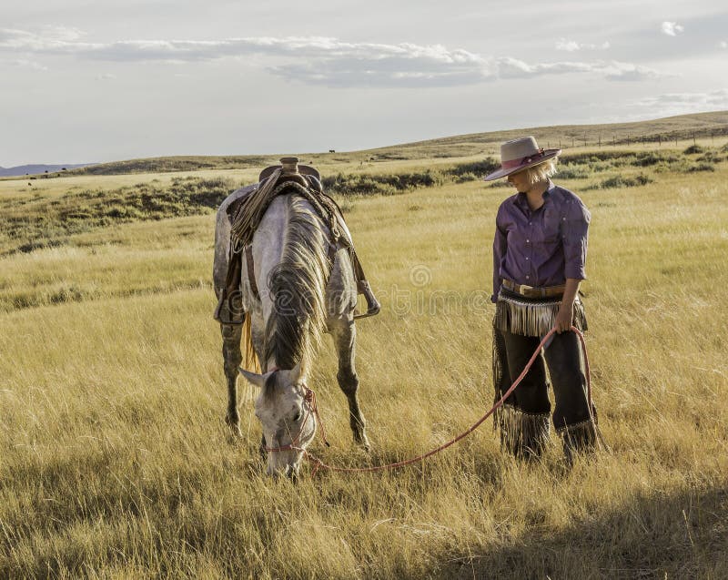 Beautiful Cowgirl with Horse