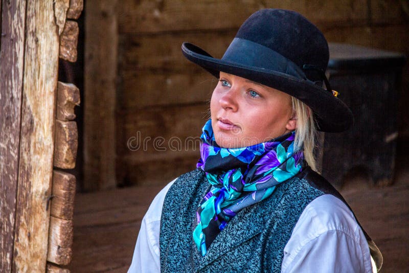Beautiful Cowgirl In Western Scene Stock Image Image Of Cattleman