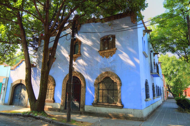 Beautiful Coyoacan Streets and Houses in Historic District that Hosts