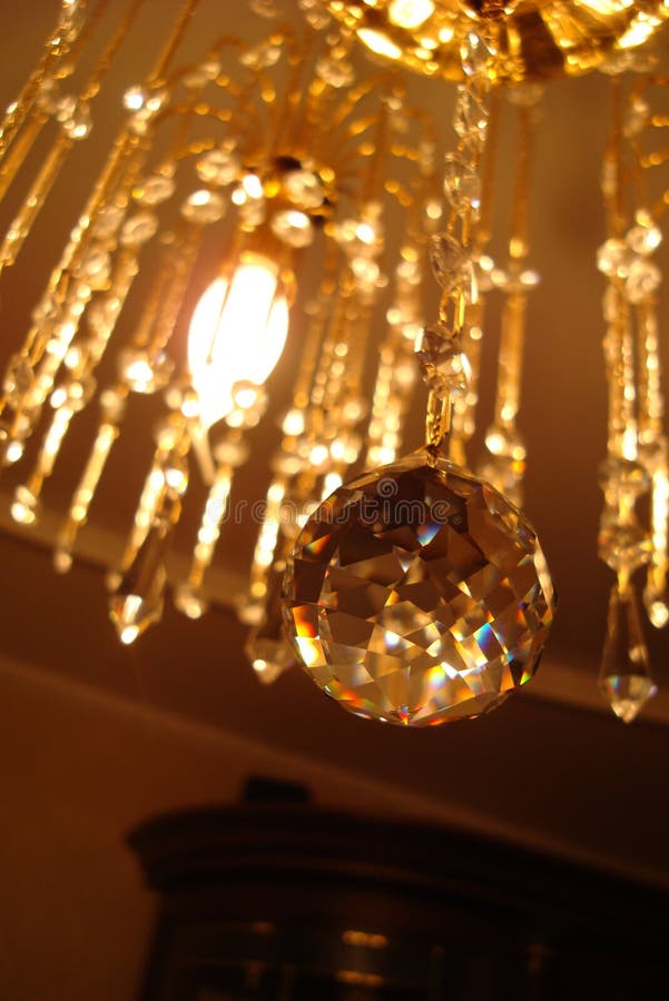 BEAUTIFUL CRYSTAL CHANDELIER stock photo