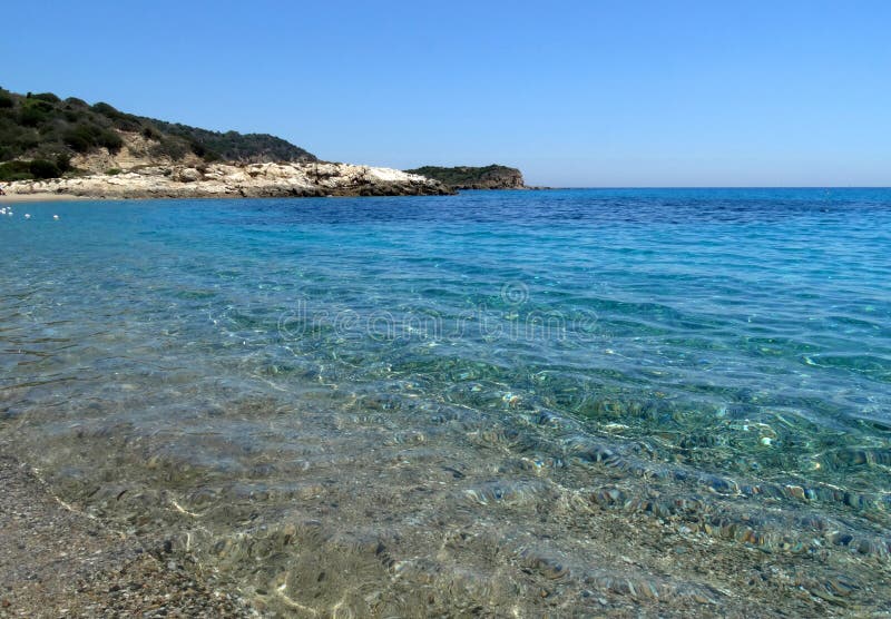 Beautiful Crystal Clear Sea Water and Beach in Sardinia Island Stock ...