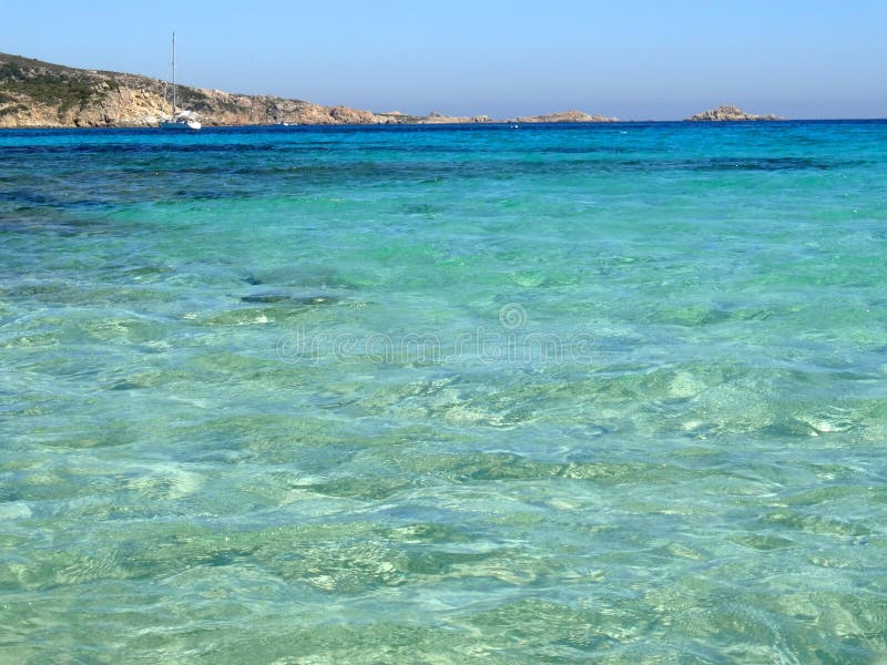 Beautiful Crystal Clear Sea Water and Beach in Sardinia Island Stock ...