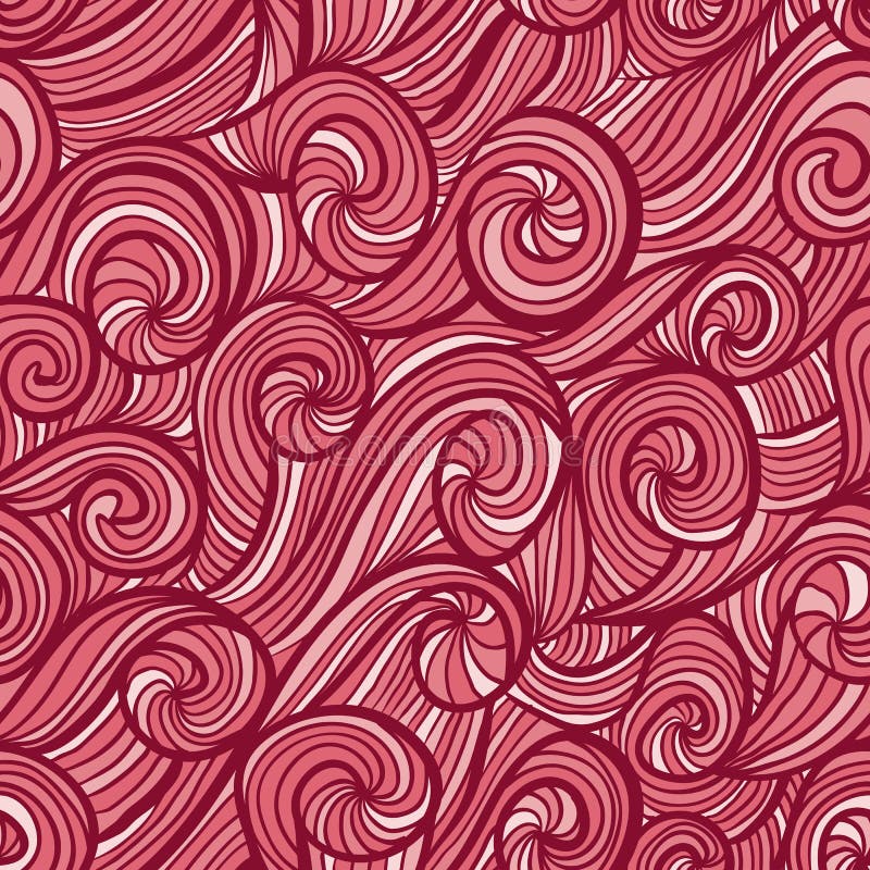 Beautiful Curly Waves Seamless Pattern. Stock Vector - Illustration of ...