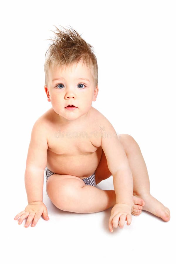 Beautiful cute baby isolated on white background