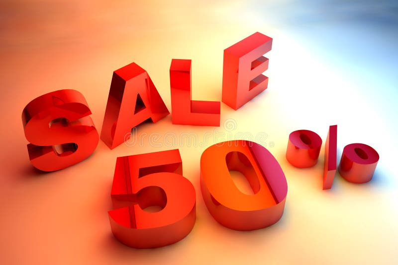 Beautiful 3d render text SALE 50