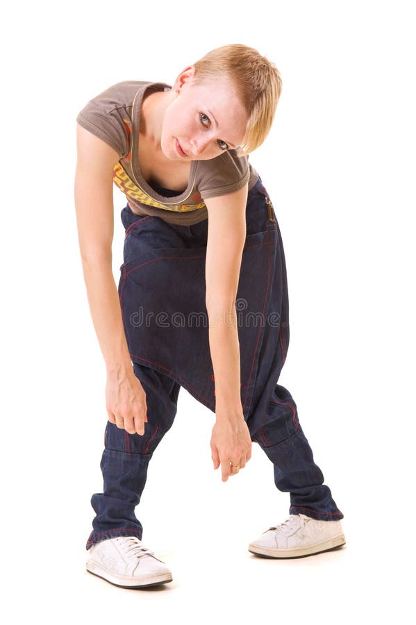 Beautiful Dancer in Strange Pose Stock Image - Image of teen