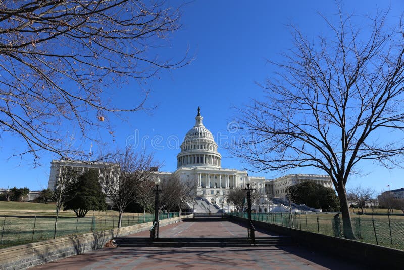 Beautiful daytime view of the Washington Capitol stock image