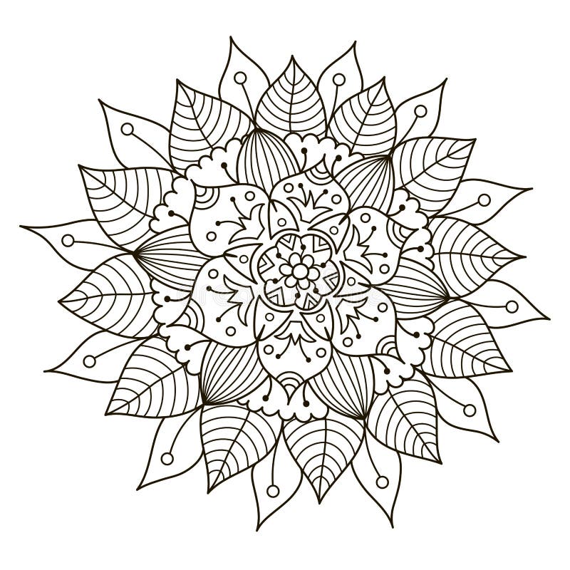 Beautiful Deco Floral Mandala. Vector Round Ornament Pattern Stock ...