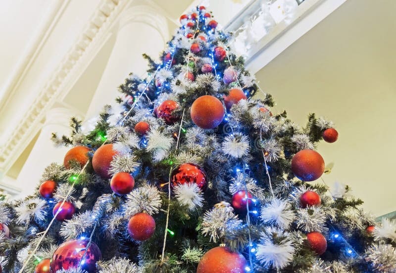 Decorated Christmas Tree in the Hall of the Theater Stock Image Image