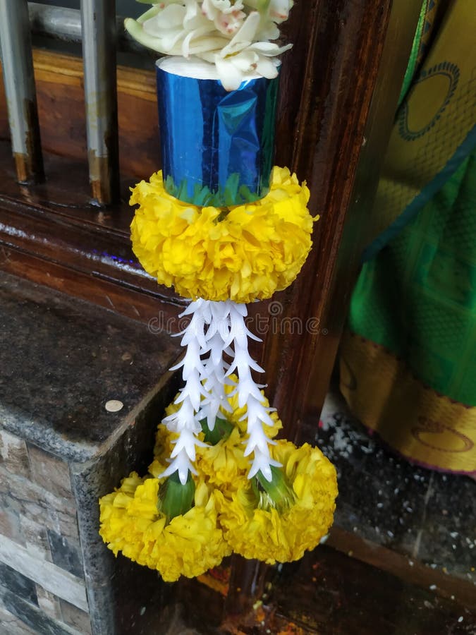 Orange Marigold Flower Samanthi Cloth Flower Toran Decoration buy online