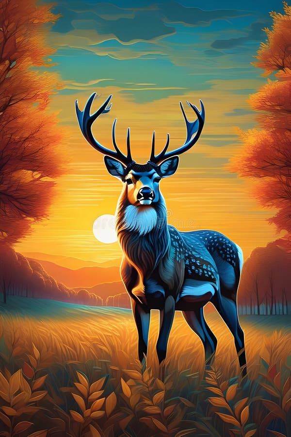 Acrylic Deer Painting Stock Photos - Free & Royalty-Free Stock