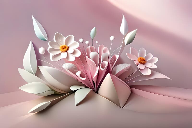 Flower Dream in Pink 3d Generated Stock Illustration Illustration