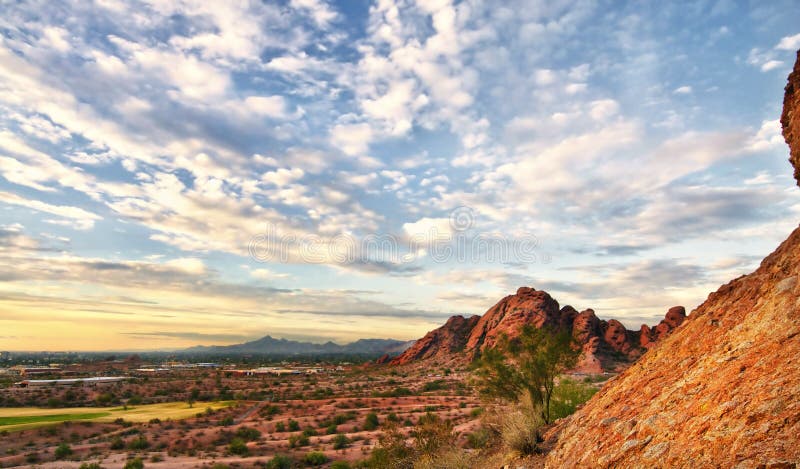 Beautiful desert landscape with red rock buttes