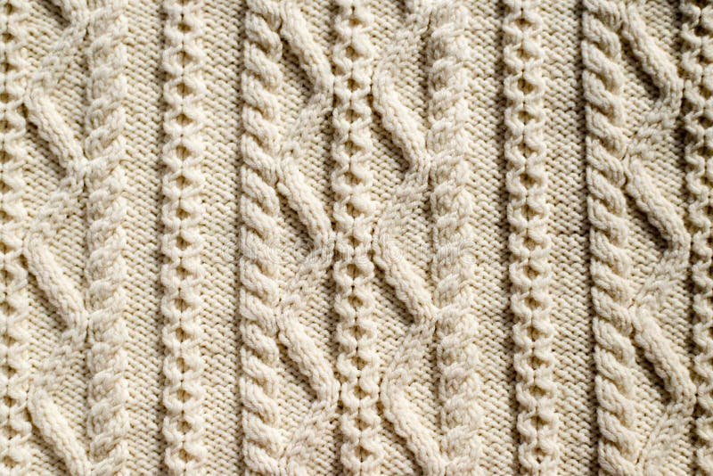 Beautiful detail of woven hand made knit design texture