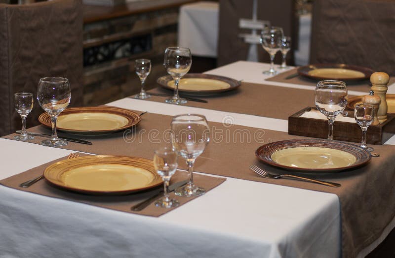 Beautiful dishes on the table in cafe or restaurant royalty free stock photos Beautiful dishes on the table in cafe or restaurant royalty free stock photos