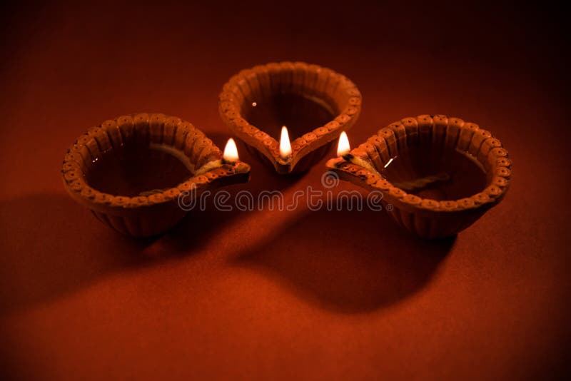 Beautiful Diwali Diya or Oil Lamp or Lighting, Selective Focus Stock ...