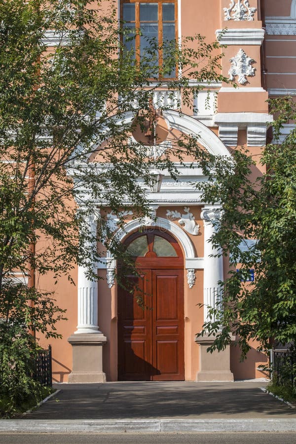 Beautiful door in the Russian city Chita Siberia