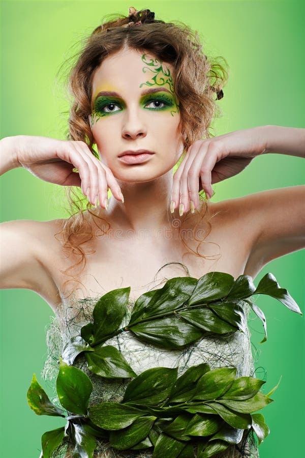 Beautiful dryad girl stock image. Image of green, people - 13476139