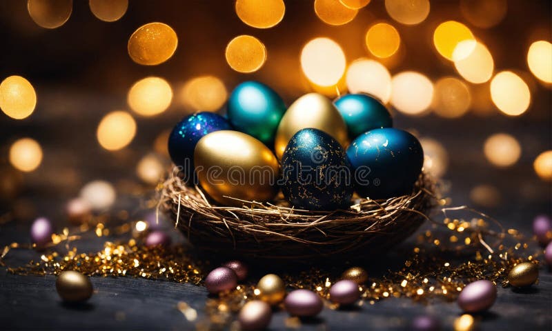 Ouă frumoase de Paște pentru vacanță. concentrare selectivă. royalty free stock image