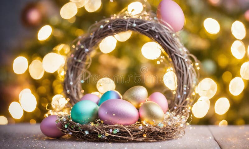 Decor frumos de paște. concentrare selectivă. stock image