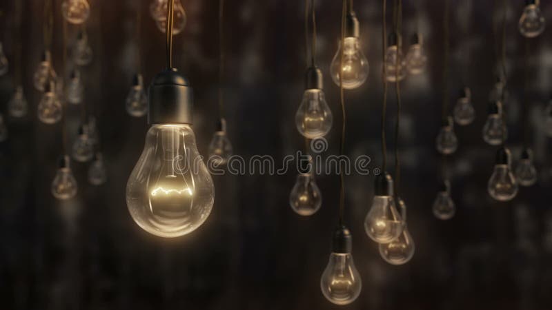 Beautiful edison style light bulbs against black