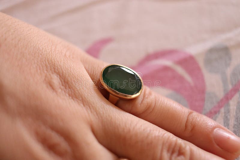 4.25 Ratti Natural Emerald Panna Panchdhatu Adjustable Rashi Ratan Gold  Plating Ring for Astrological Purpose Men