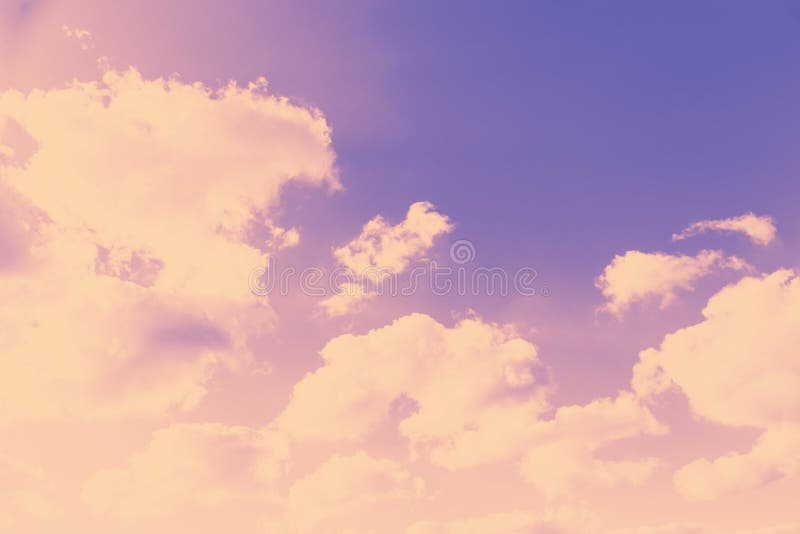 Beautiful evening violet sky with light warm clouds. Sky background royalty free stock photo