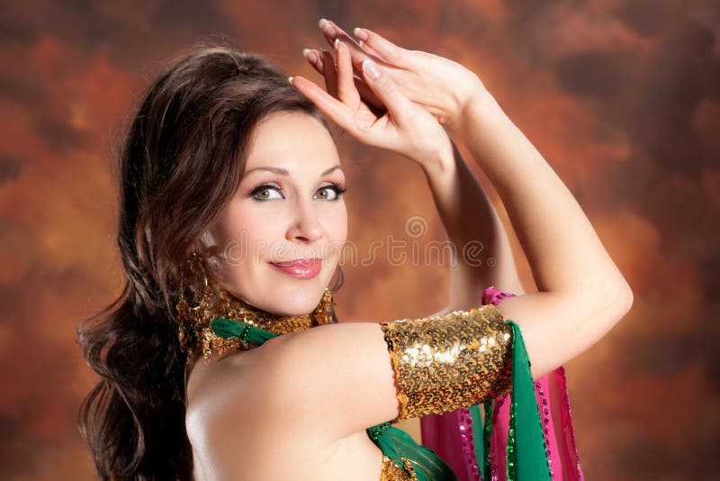 Beautiful exotic belly dancer woman