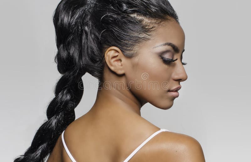 Beautiful exotic woman braided hair royalty free stock photo Beautiful exotic woman braided hair royalty free stock photo