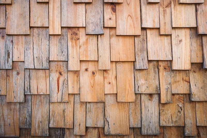 Beautiful Exposed Wooden Wall Exterior, Patchwork of Raw Wood Forming a