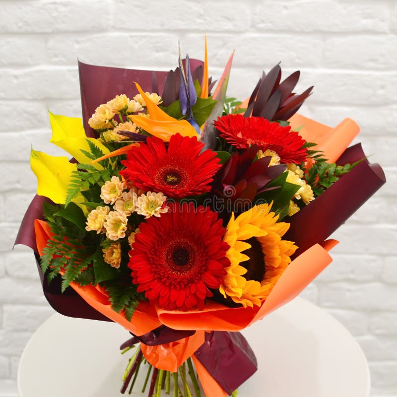 Beautiful Extraordinary Bouquet with Exotic Flowers Stock Image - Image ...