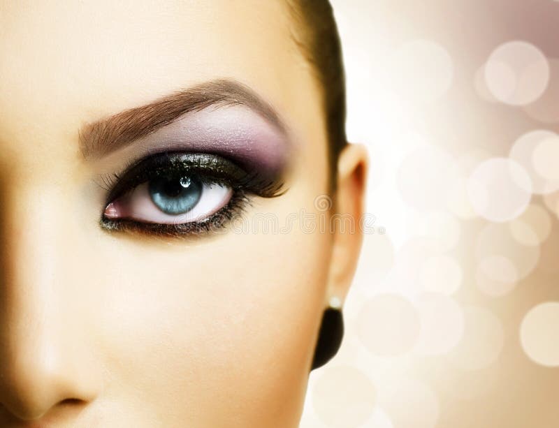Beautiful Eye Makeup stock image. Image of blue, close 16390721