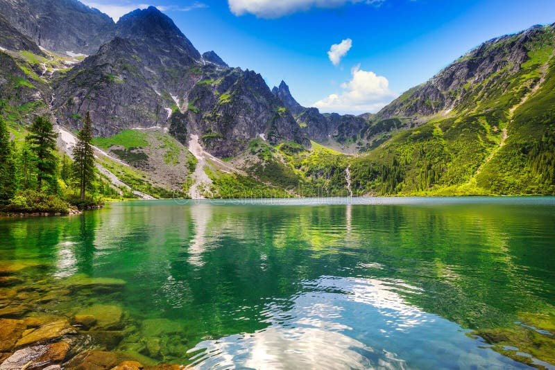 Beautiful Eye of the Sea Lake in Tatra Mountains, Poland Stock Photo ...