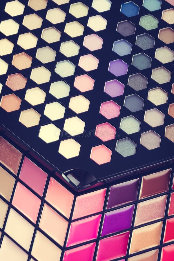 Beautiful Eye Shadow and Lip Gloss Cosmetic Stock Image Image of