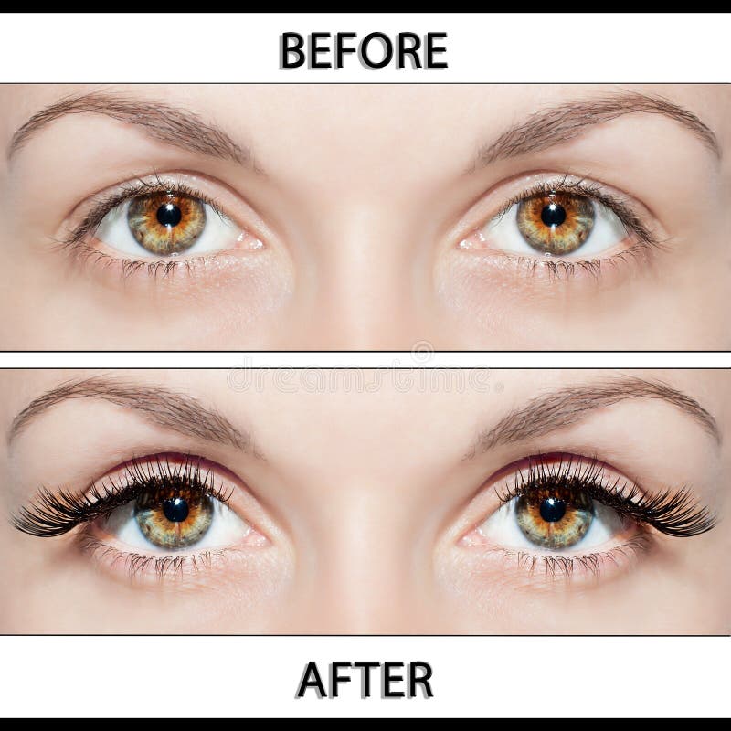 Beauty Operations - Placing Artificial Eyelashes stock photos Beauty Operations - Placing Artificial Eyelashes stock photos