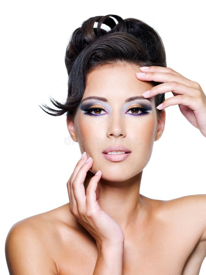 Beautiful face of an young glamour woman