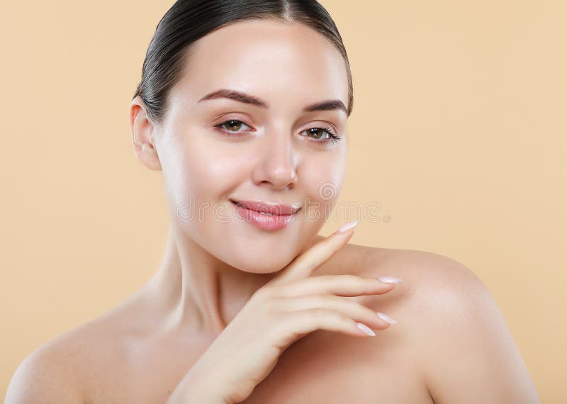 Beautiful Face Of Young White Woman With A Clean Skin Skin Care