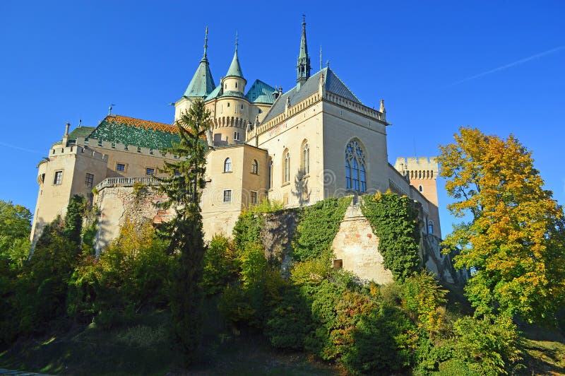 Beautiful Bojnice Castle in the autumn, Slovakia