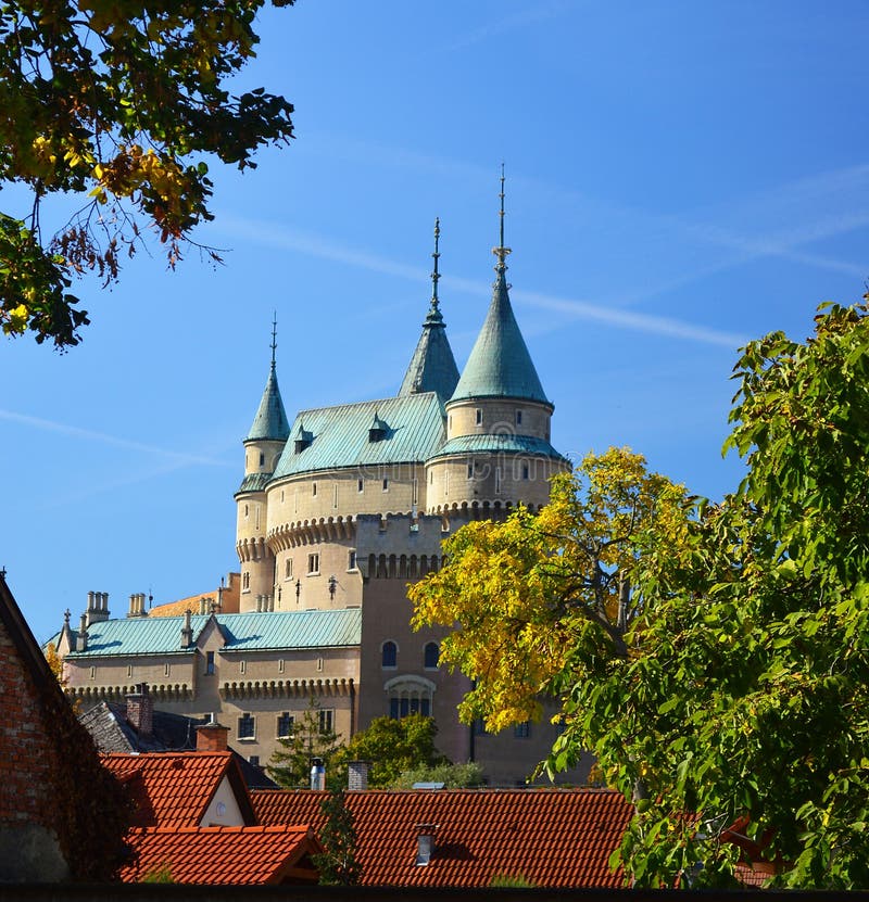 Beautiful Bojnice Castle Spires, Slovakia