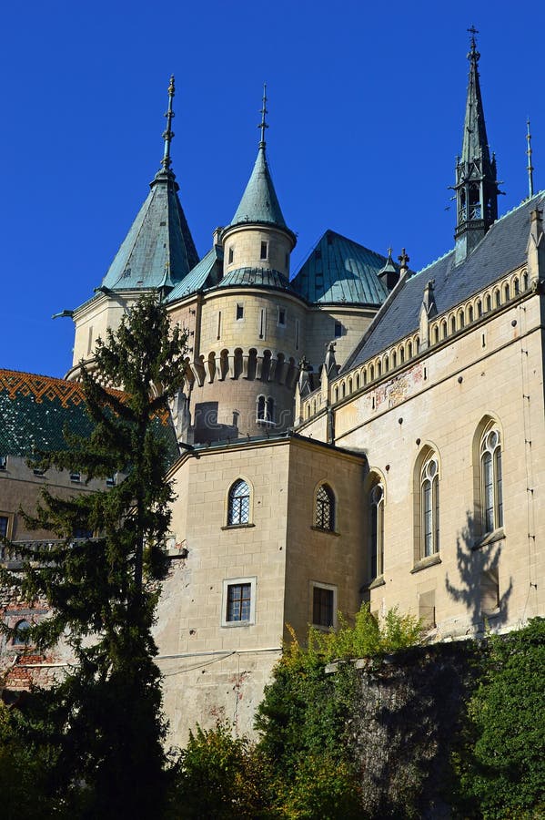 Spires at Beautiful Bojnice Castle, Slovakia