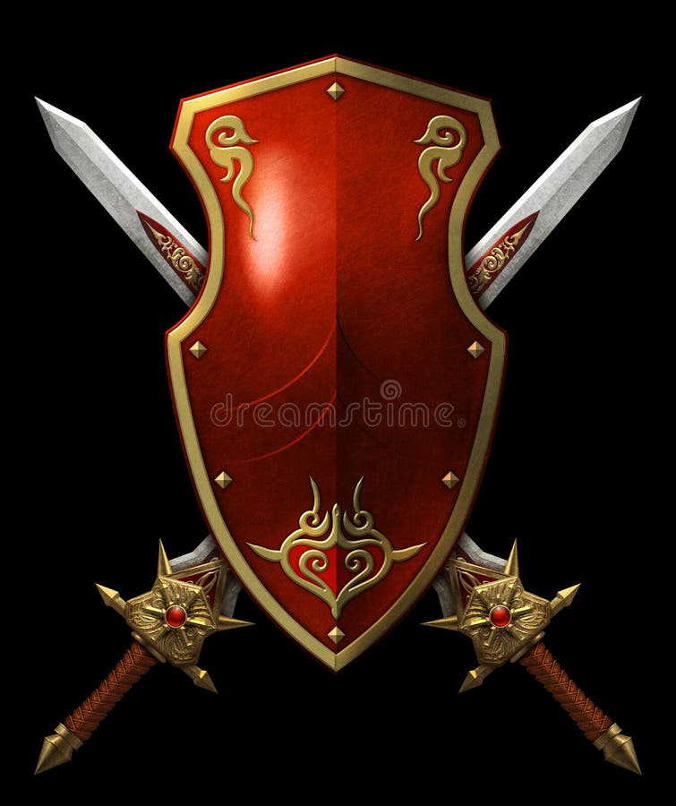 Fantasy Shield Gorgeous Swords Stock Illustrations – 24 Fantasy Shield ...