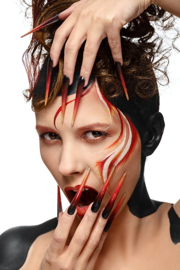 Beautiful fashion woman color face stock images Beautiful fashion woman color face stock images
