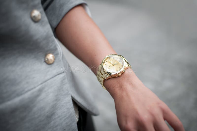 Beautiful fashion woman hand with watch