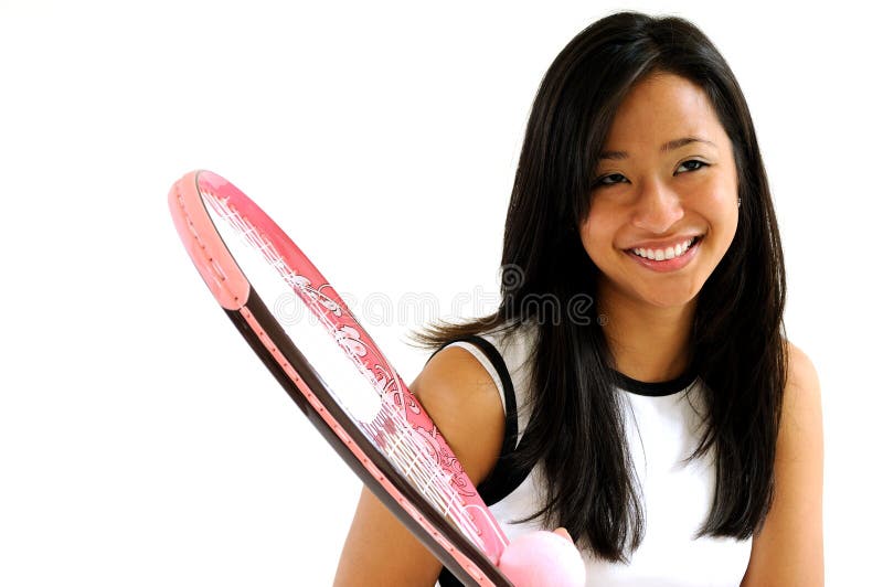 Beautiful Female Asian Tennis Player Stock Image - Image of asian, girl
