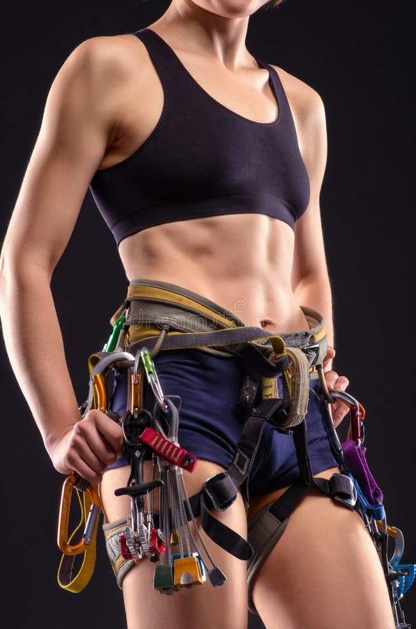 Female Body in Climbing Equipment Stock Photo Image of preparation