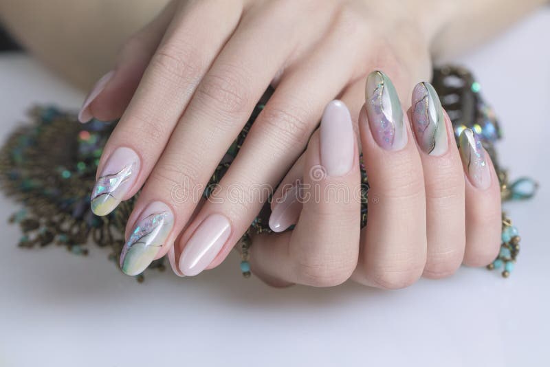 Beautiful female hands with manicured nails