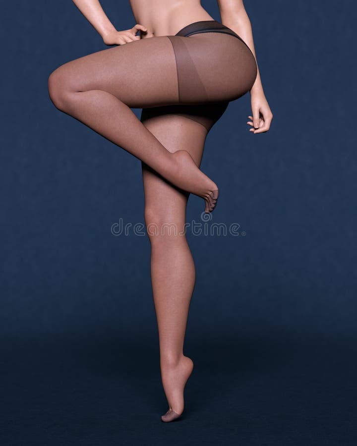 Beautiful Female Legs in Pantyhose and Panties Stock Illustration -  Illustration of pantyhose, computer: 241347643